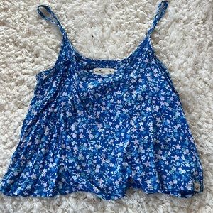 M Hollister tank blue with flowers